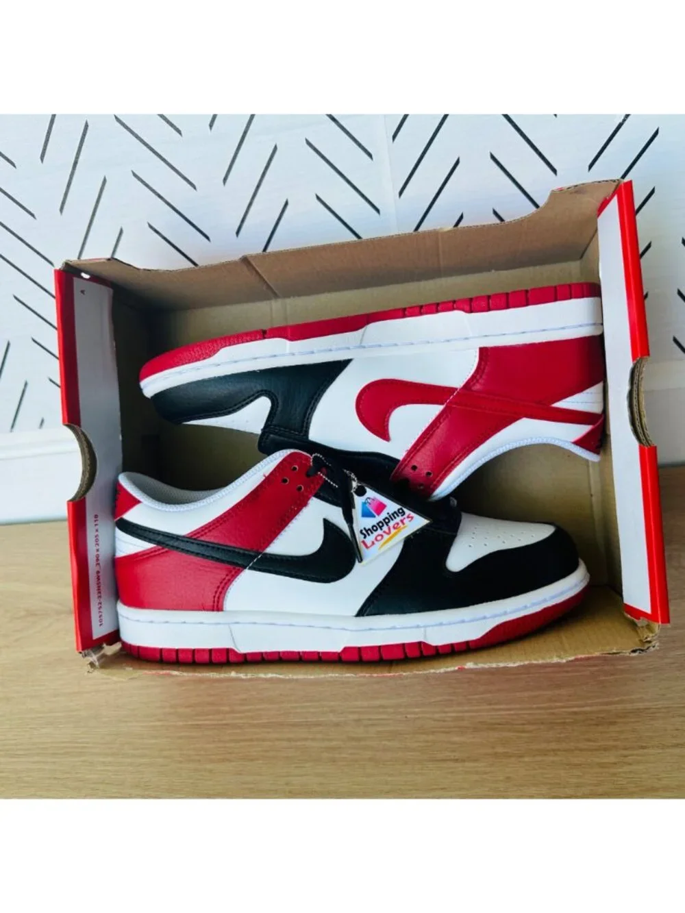 ⭐Rare Nike Dunk Low GS Sz 6.5Y Big Kids Shoes Sneakers Black Red Whie HF9980-600